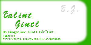 balint gintl business card